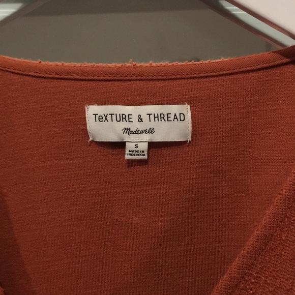 Madewell | Orange Long-Sleeve V-Neck. Size S - Picture 4 of 5